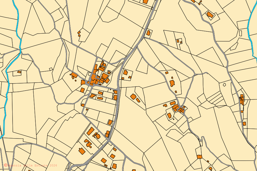 Mappa catastale del centro di Venarotta: particelle e fabbricati, cartografia Agenzia delle Entrate