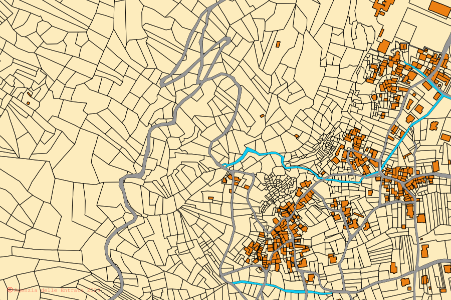 Mappa catastale del centro di Venaus: particelle e fabbricati, cartografia Agenzia delle Entrate