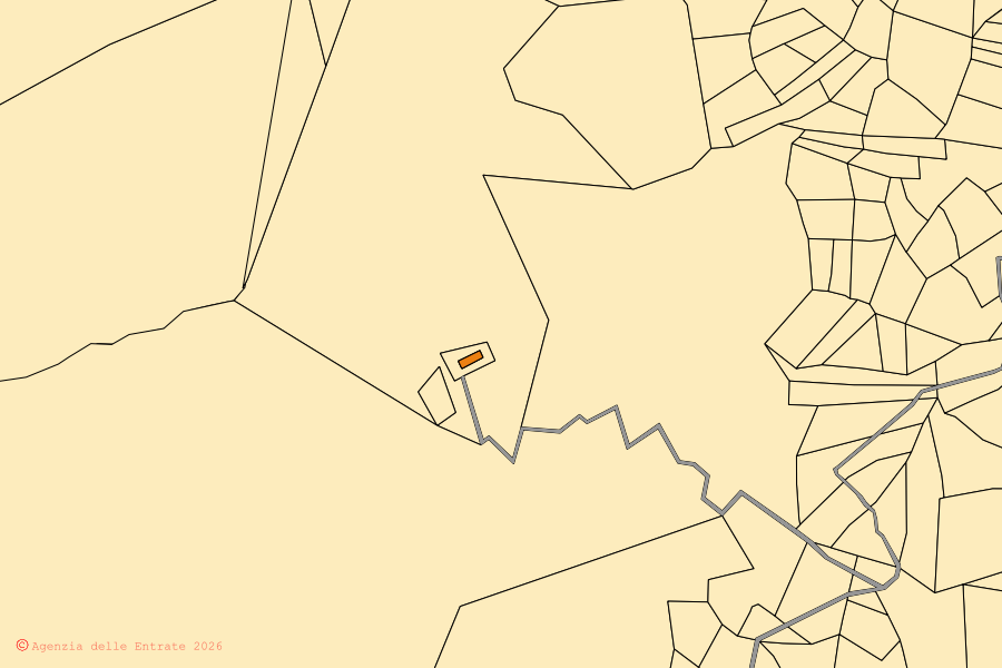 Mappa catastale del centro di Ventasso: particelle e fabbricati, cartografia Agenzia delle Entrate