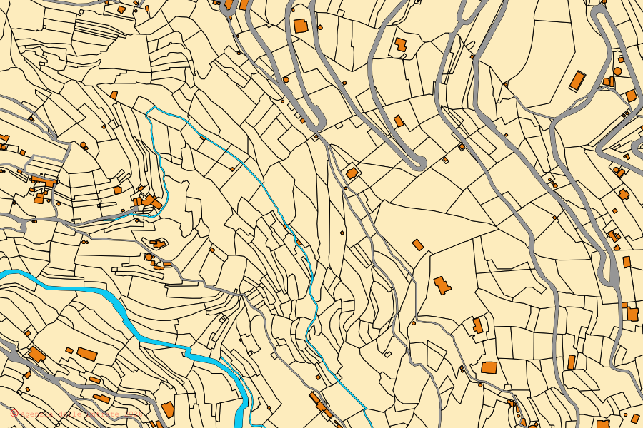 Mappa catastale del centro di Ventimiglia: particelle e fabbricati, cartografia Agenzia delle Entrate