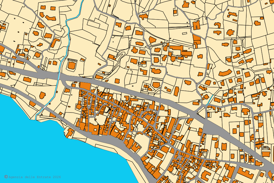 Mappa catastale del centro di Verbania: particelle e fabbricati, cartografia Agenzia delle Entrate