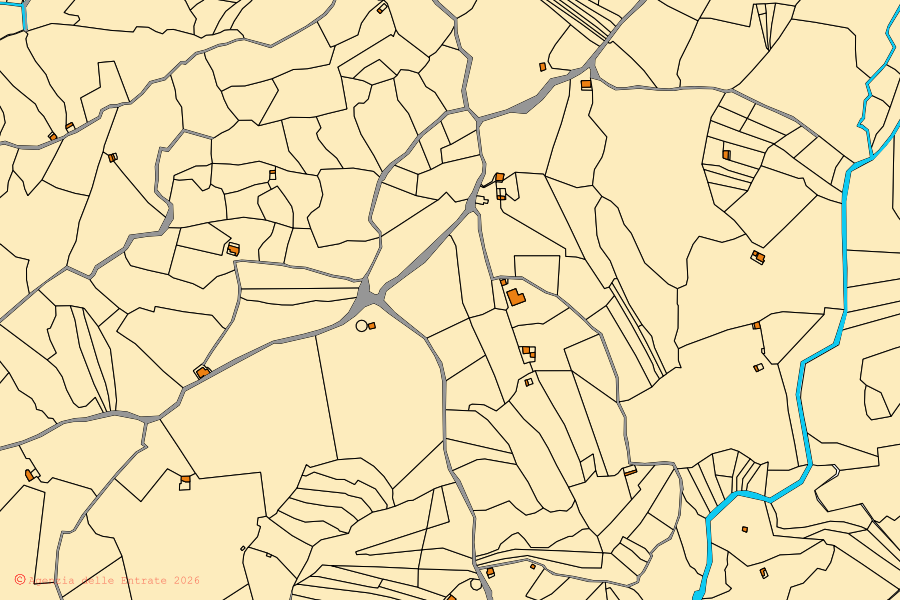 Mappa catastale del centro di Verbicaro: particelle e fabbricati, cartografia Agenzia delle Entrate