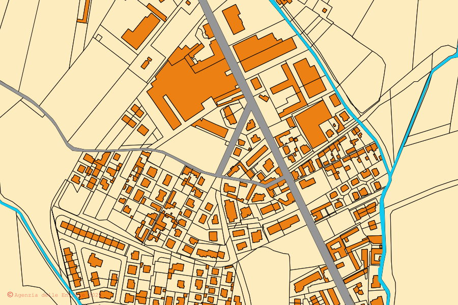 Mappa catastale del centro di Vercelli: particelle e fabbricati, cartografia Agenzia delle Entrate