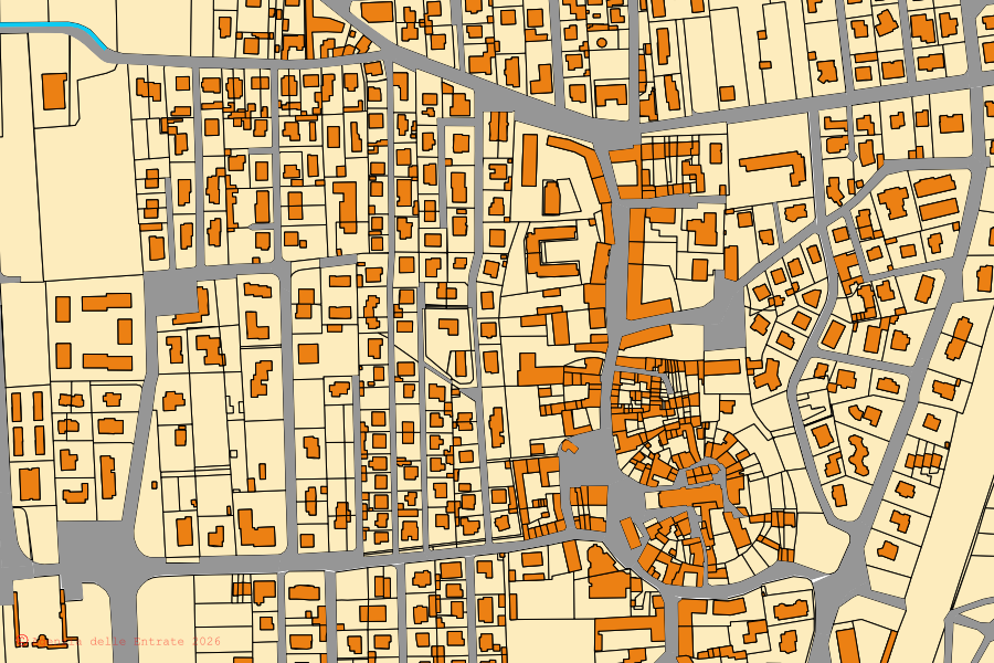 Mappa catastale del centro di Verdellino: particelle e fabbricati, cartografia Agenzia delle Entrate