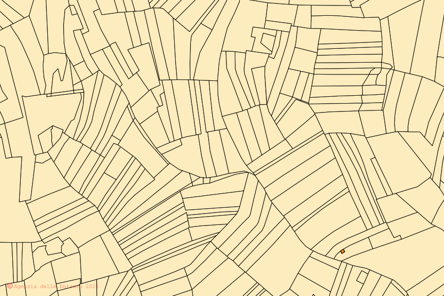 Mappa catastale del centro di Verduno: particelle e fabbricati, cartografia Agenzia delle Entrate