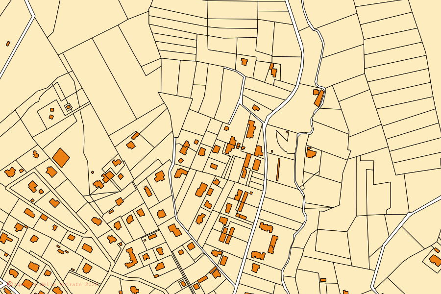 Mappa catastale del centro di Vergiate: particelle e fabbricati, cartografia Agenzia delle Entrate