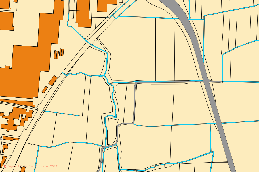 Mappa catastale del centro di Verolanuova: particelle e fabbricati, cartografia Agenzia delle Entrate
