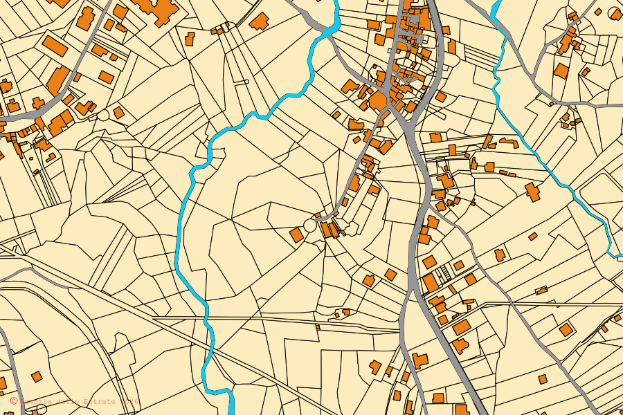 Mappa catastale del centro di Veroli: particelle e fabbricati, cartografia Agenzia delle Entrate