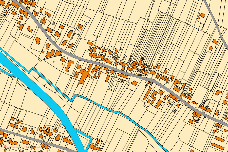 Mappa catastale del centro di Veronella: particelle e fabbricati, cartografia Agenzia delle Entrate