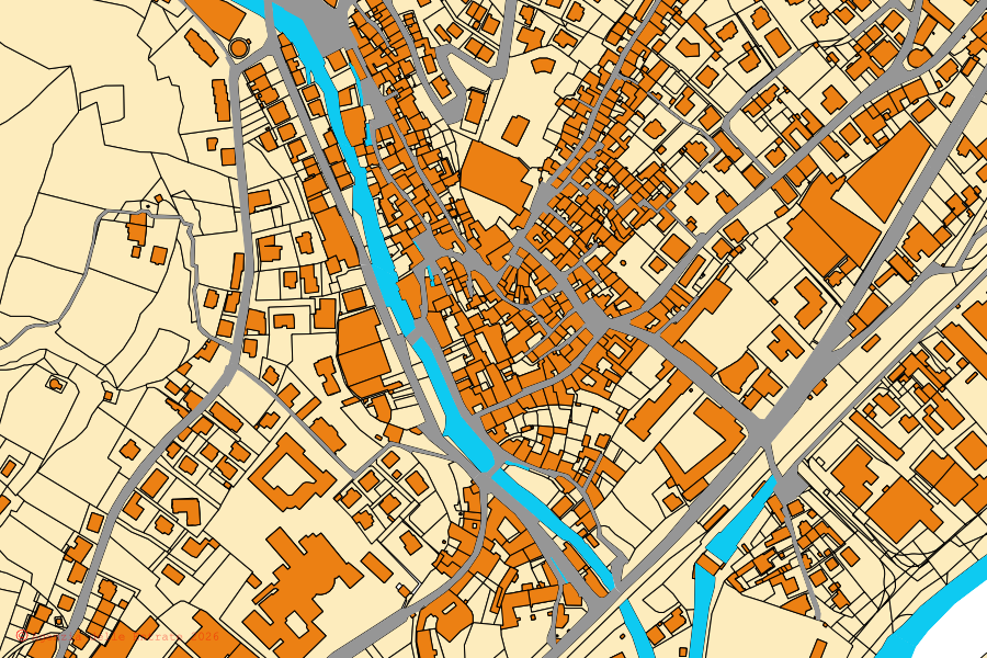 Mappa catastale del centro di Vertova: particelle e fabbricati, cartografia Agenzia delle Entrate