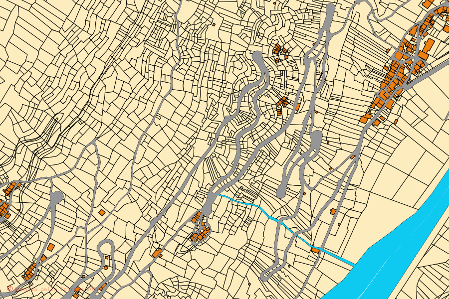Mappa catastale del centro di Vervio: particelle e fabbricati, cartografia Agenzia delle Entrate
