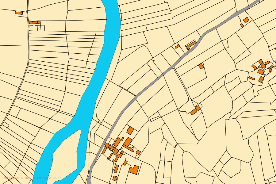Mappa catastale del centro di Vesime: particelle e fabbricati, cartografia Agenzia delle Entrate