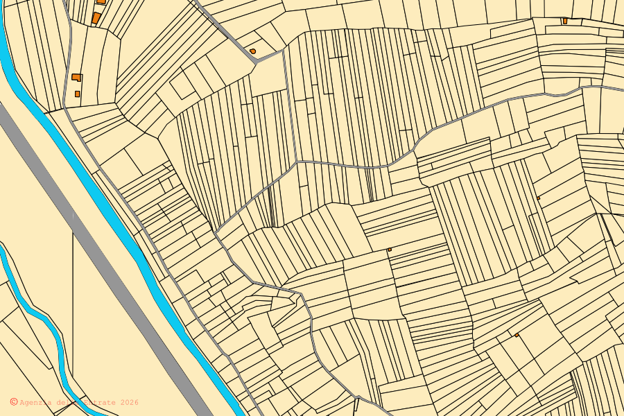 Mappa catastale del centro di Vestignè: particelle e fabbricati, cartografia Agenzia delle Entrate