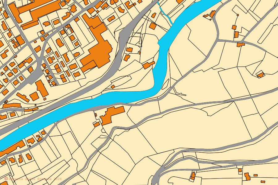 Mappa catastale del centro di Vestone: particelle e fabbricati, cartografia Agenzia delle Entrate