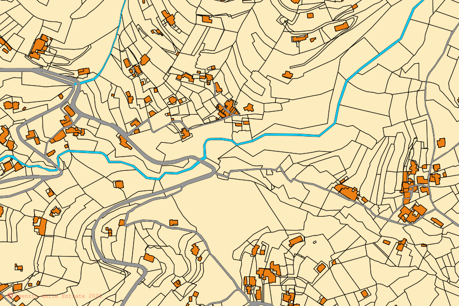 Mappa catastale del centro di Vico Equense: particelle e fabbricati, cartografia Agenzia delle Entrate