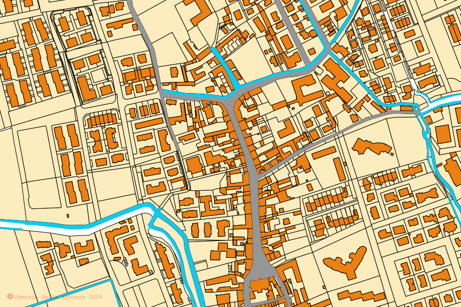 Mappa catastale del centro di Vidigulfo: particelle e fabbricati, cartografia Agenzia delle Entrate