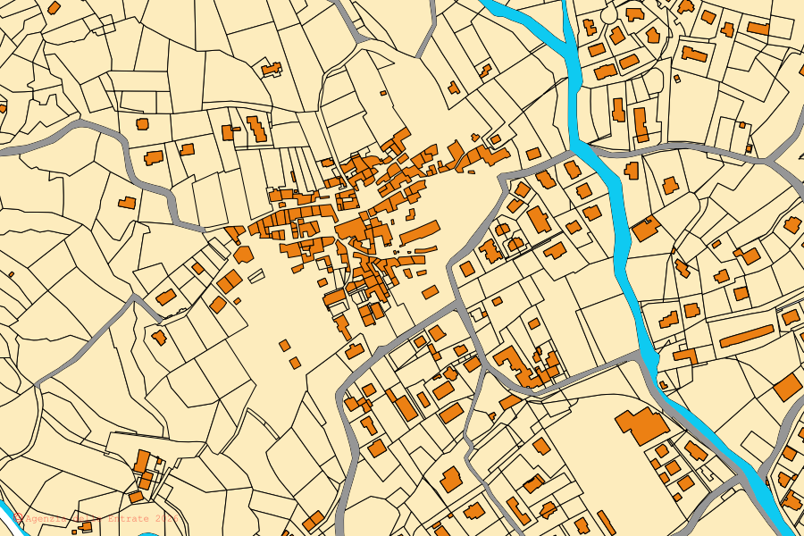 Mappa catastale del centro di Vigano San Martino: particelle e fabbricati, cartografia Agenzia delle Entrate