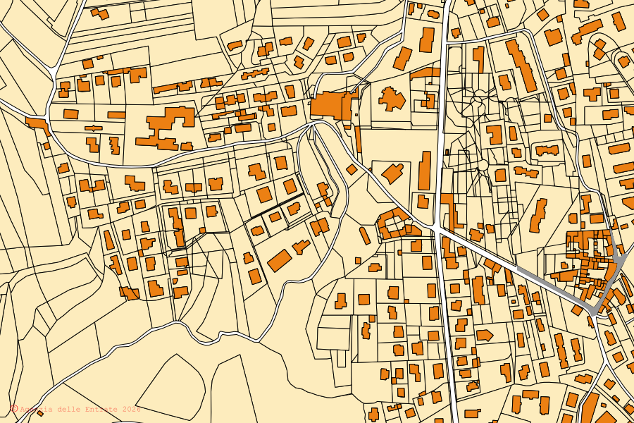 Mappa catastale del centro di Viggiù: particelle e fabbricati, cartografia Agenzia delle Entrate