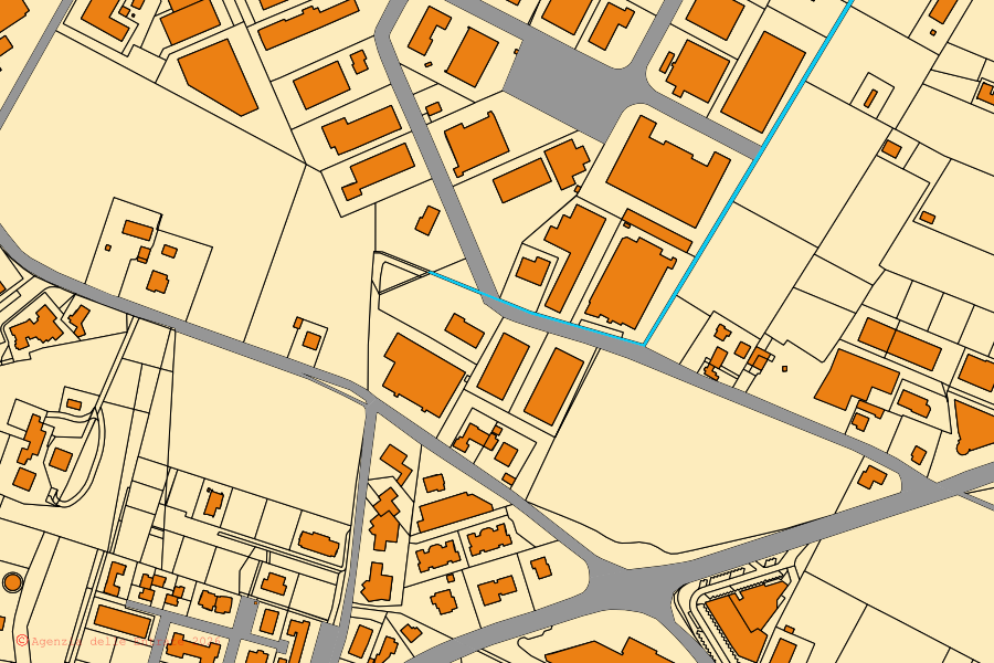 Mappa catastale del centro di Vignola: particelle e fabbricati, cartografia Agenzia delle Entrate