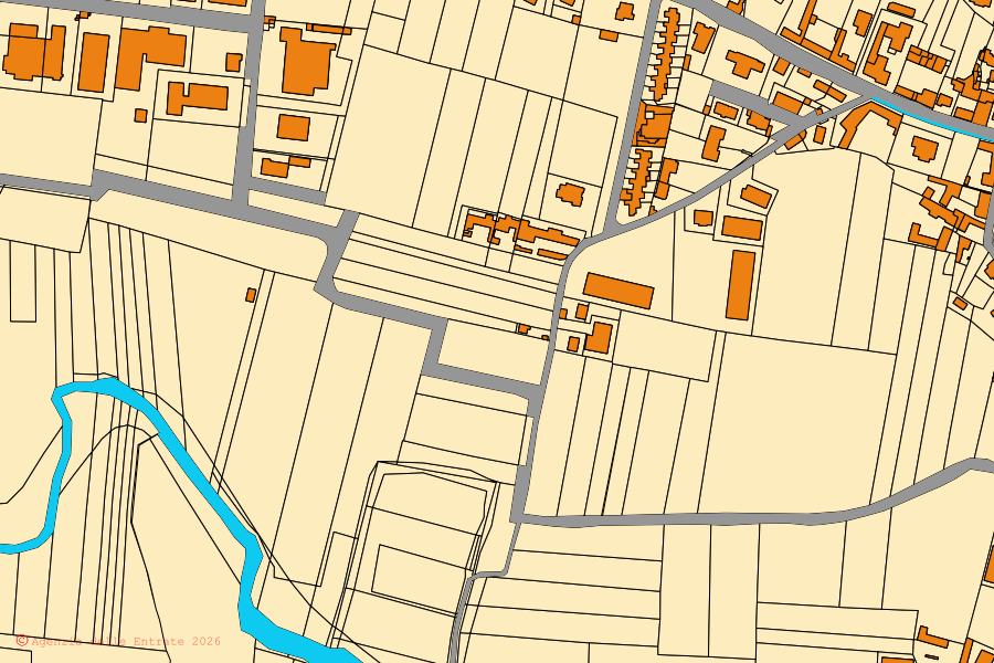 Mappa catastale del centro di Viguzzolo: particelle e fabbricati, cartografia Agenzia delle Entrate