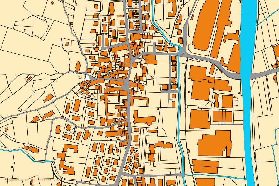 Mappa catastale del centro di Villa Carcina: particelle e fabbricati, cartografia Agenzia delle Entrate