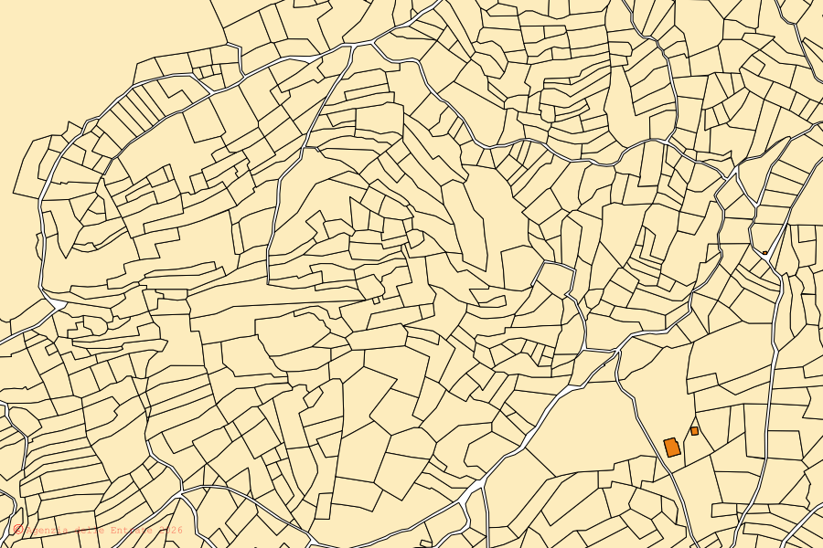 Mappa catastale del centro di Villa Collemandina: particelle e fabbricati, cartografia Agenzia delle Entrate