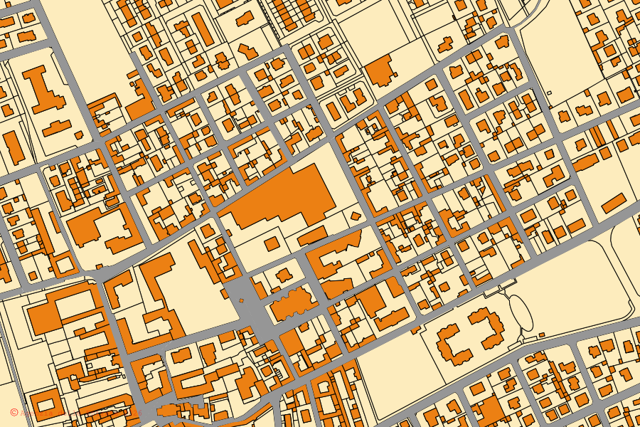 Mappa catastale del centro di Villa Cortese: particelle e fabbricati, cartografia Agenzia delle Entrate