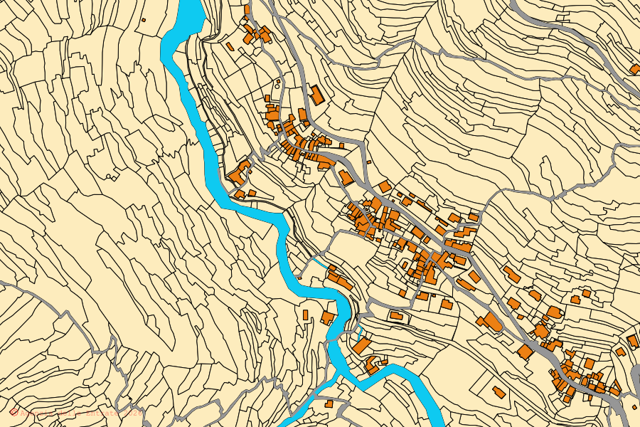 Mappa catastale del centro di Villa Faraldi: particelle e fabbricati, cartografia Agenzia delle Entrate