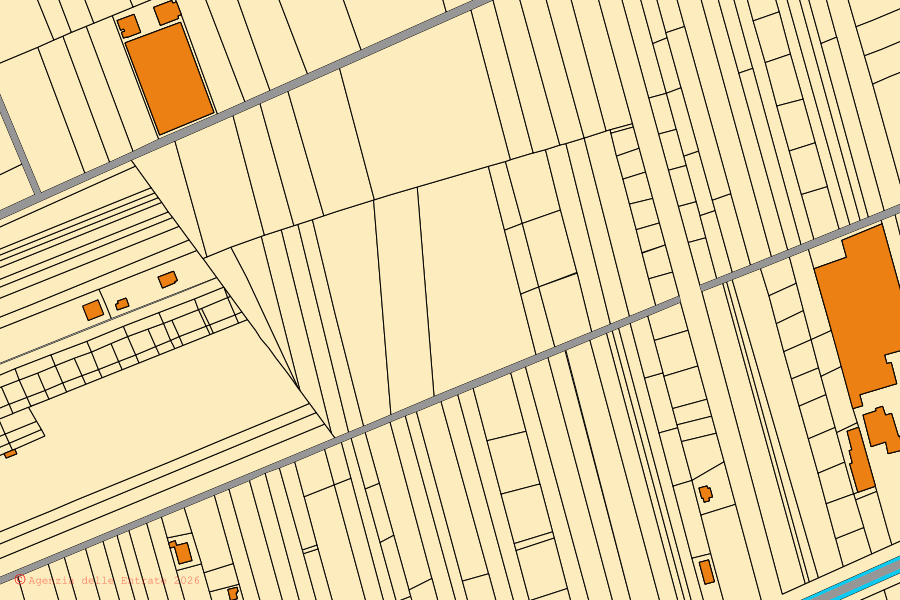 Mappa catastale del centro di Villa Literno: particelle e fabbricati, cartografia Agenzia delle Entrate