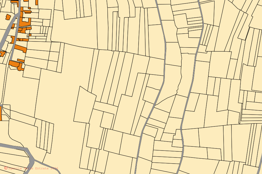 Mappa catastale del centro di Villadeati: particelle e fabbricati, cartografia Agenzia delle Entrate