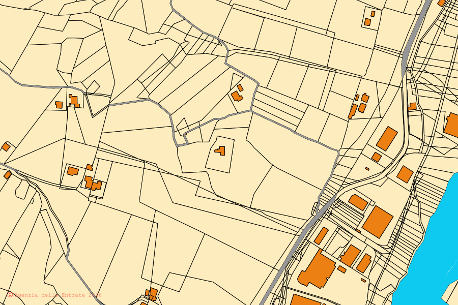 Mappa catastale del centro di Villamagna: particelle e fabbricati, cartografia Agenzia delle Entrate