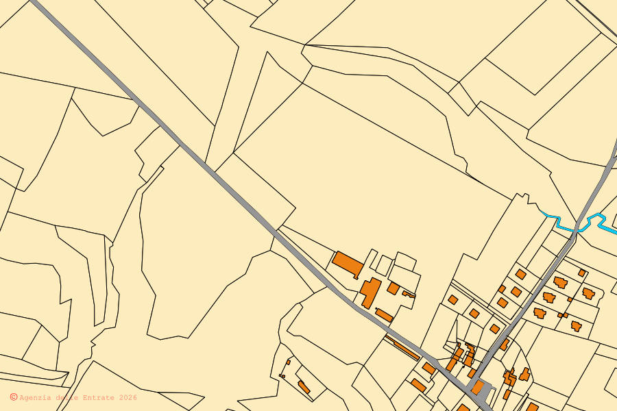 Mappa catastale del centro di Villanova Biellese: particelle e fabbricati, cartografia Agenzia delle Entrate