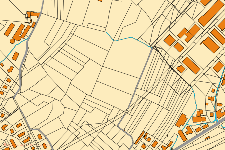 Mappa catastale del centro di Villanova Mondovì: particelle e fabbricati, cartografia Agenzia delle Entrate