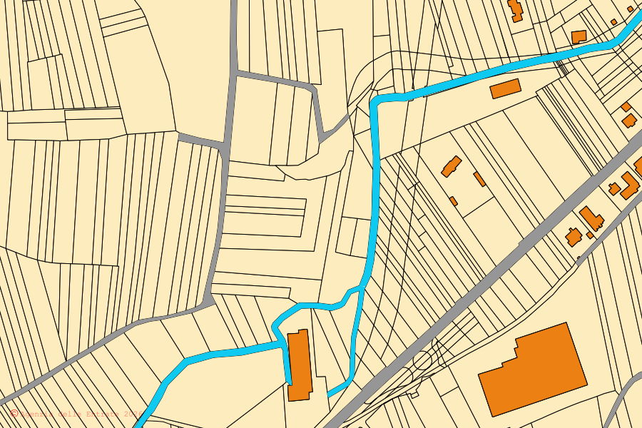 Mappa catastale del centro di Villanova Monferrato: particelle e fabbricati, cartografia Agenzia delle Entrate