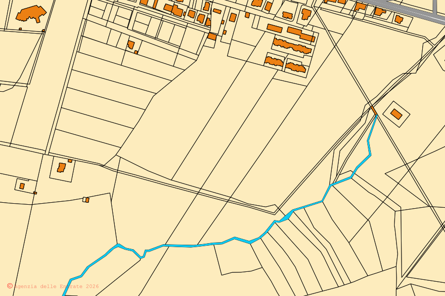 Mappa catastale del centro di Villaperuccio: particelle e fabbricati, cartografia Agenzia delle Entrate