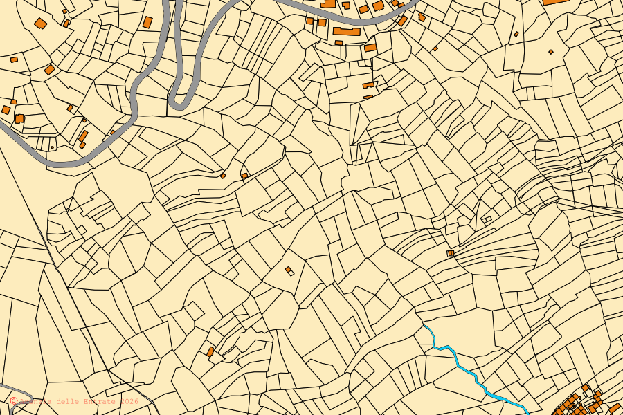 Mappa catastale del centro di Villar Dora: particelle e fabbricati, cartografia Agenzia delle Entrate