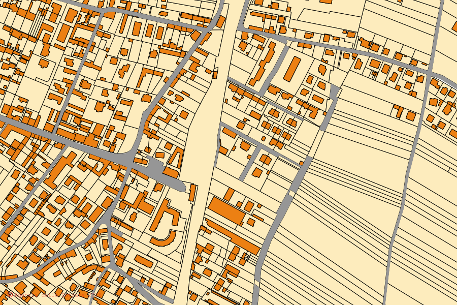 Mappa catastale del centro di Villastellone: particelle e fabbricati, cartografia Agenzia delle Entrate