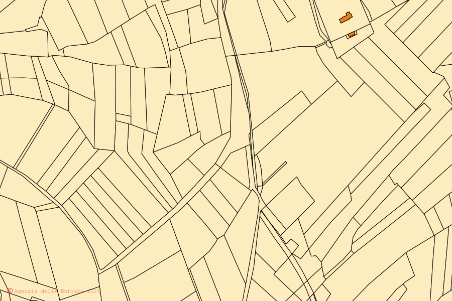 Mappa catastale del centro di Villesse: particelle e fabbricati, cartografia Agenzia delle Entrate