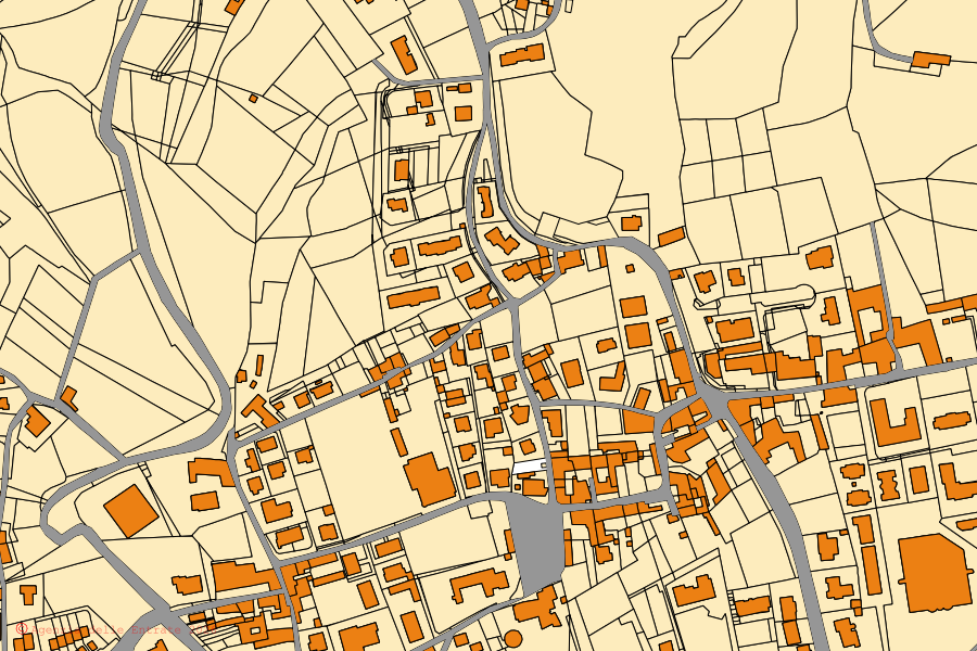 Mappa catastale del centro di Villongo: particelle e fabbricati, cartografia Agenzia delle Entrate