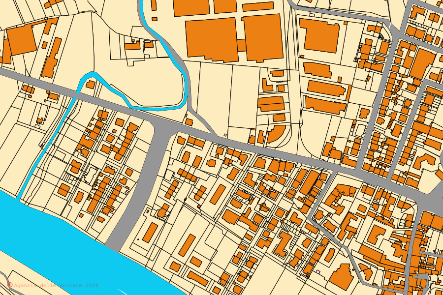 Mappa catastale del centro di Vinci: particelle e fabbricati, cartografia Agenzia delle Entrate