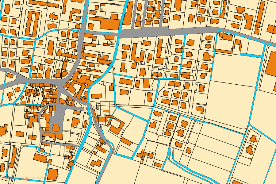 Mappa catastale del centro di Visano: particelle e fabbricati, cartografia Agenzia delle Entrate