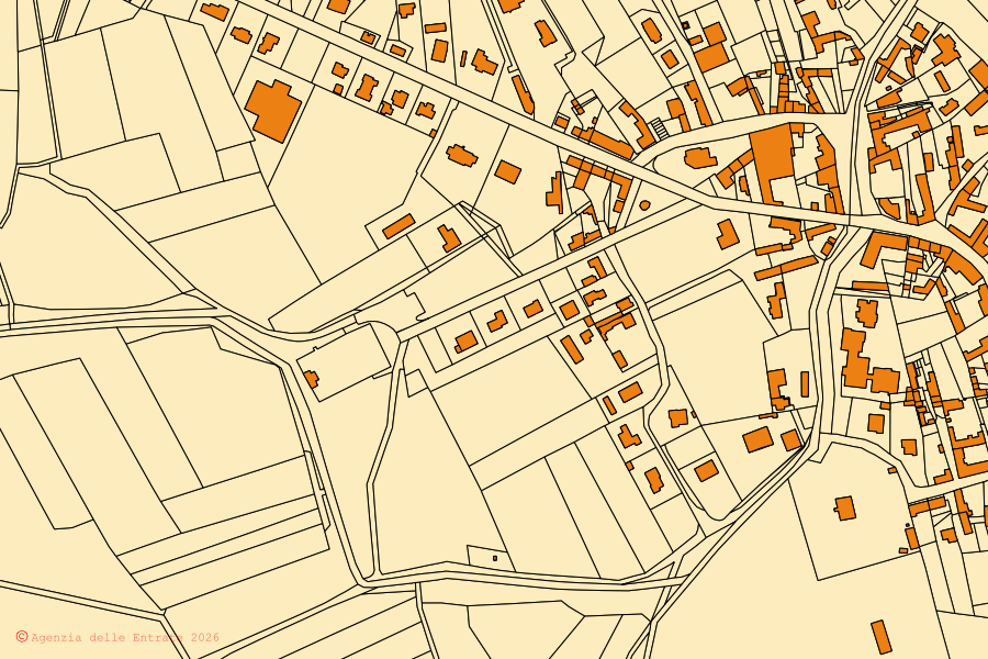 Mappa catastale del centro di Visco: particelle e fabbricati, cartografia Agenzia delle Entrate
