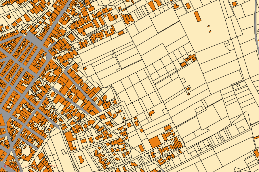 Mappa catastale del centro di Vittoria: particelle e fabbricati, cartografia Agenzia delle Entrate