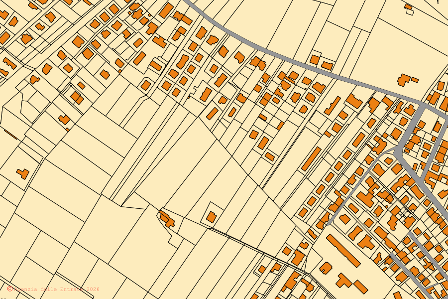 Mappa catastale del centro di Vitulazio: particelle e fabbricati, cartografia Agenzia delle Entrate