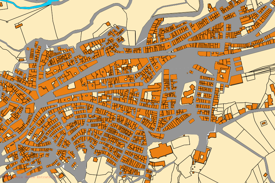 Mappa catastale del centro di Vizzini: particelle e fabbricati, cartografia Agenzia delle Entrate