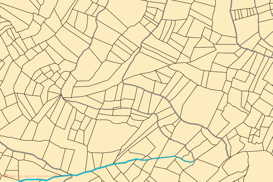 Mappa catastale del centro di Vobbia: particelle e fabbricati, cartografia Agenzia delle Entrate