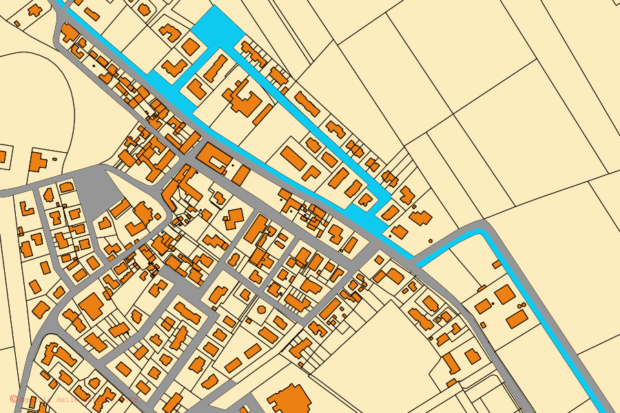 Mappa catastale del centro di Voghiera: particelle e fabbricati, cartografia Agenzia delle Entrate