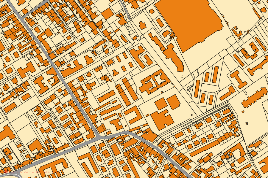 Mappa catastale del centro di Volla: particelle e fabbricati, cartografia Agenzia delle Entrate