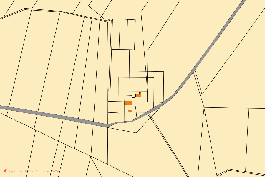 Mappa catastale del centro di Volturino: particelle e fabbricati, cartografia Agenzia delle Entrate