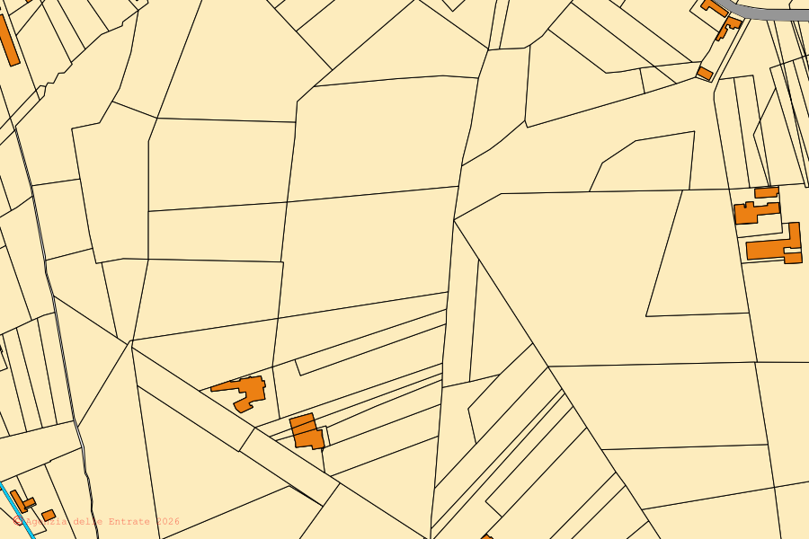 Mappa catastale del centro di Vottignasco: particelle e fabbricati, cartografia Agenzia delle Entrate